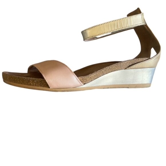 Naot Pixie Wedge Sandal in Pink/Silver Combo 41 - Picture 5 of 6